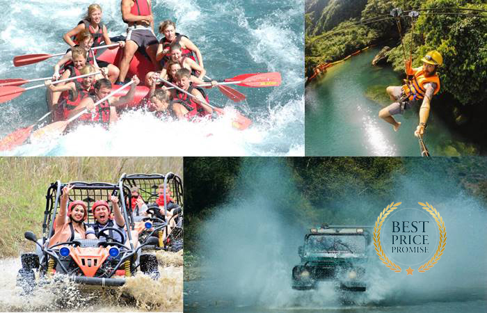 Antalya Super Combo Tour With Rafting, Jeep Safari, Quad Biking & Zipline